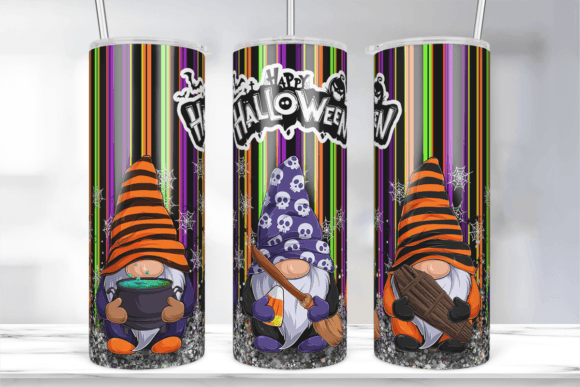 20Oz Halloween Gnome Tumbler Wrap PNG — Graphics for Crafts