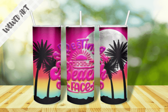 Beach 20 Oz Skinny Tumbler Wrap: Graphics for Crafts