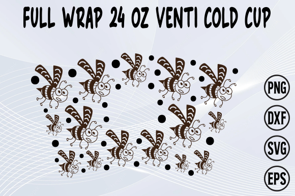 Bee Cold Cup 24oz Graphics for Crafts