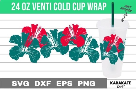 Big Hibiscus Cup Wrap: Graphics for Crafts & Content