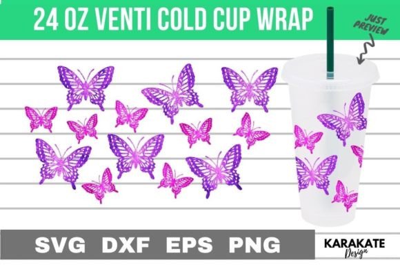 Butterfly, 24 Oz Venti Cup Wrap: Graphics for Crafts