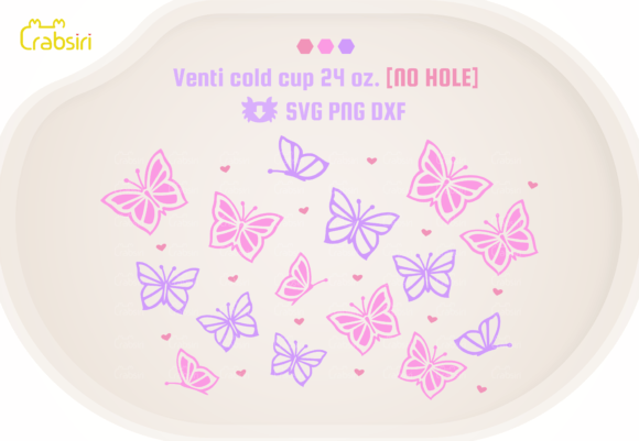 Butterfly 24oz NoHole Cold Cup Graphics for Crafts