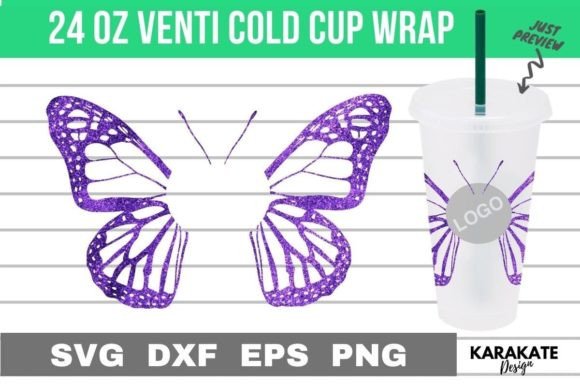 Butterfly Ring Cup Wrap: Graphics for Crafts & Branding