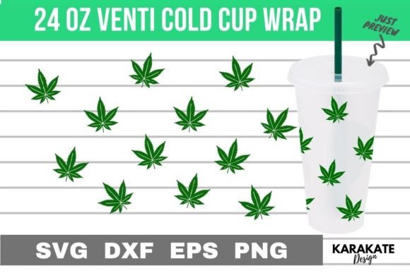 Cannabis Leaf Venti Cup Wrap: Graphics for Crafts