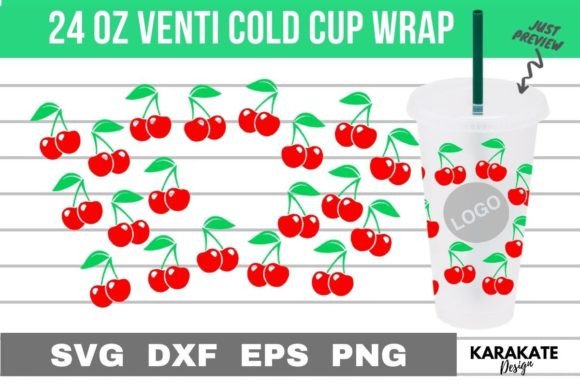 Cherry Venti Cup Hole Wrap: Graphics for Crafts Brands