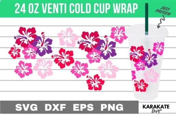 Cool Hibiscus, 24 Oz Venti Cup Wrap