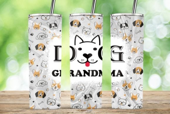 Dog Grandma Tumbler PNG: Graphics for Crafts