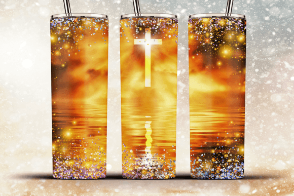 Fall Jesus Cross Glitter Graphics for Crafts