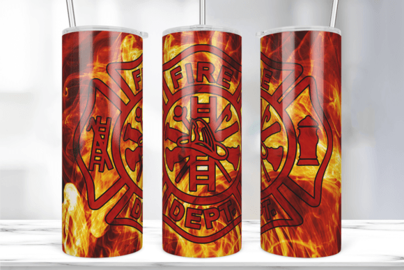 Fireman Fire Dept Tumbler Sublimation Graphics