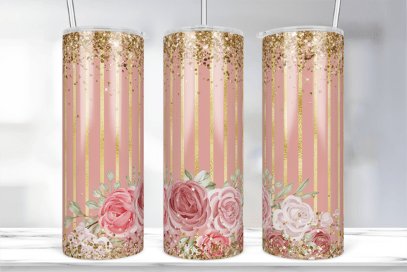 Flower Glitter 20Oz Tumbler Wrap: Graphics for Crafts