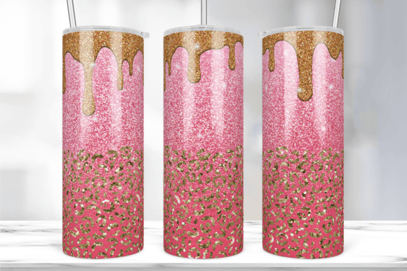 Gold Dripping Leopard Tumbler Wrap: Graphics & Print Templates