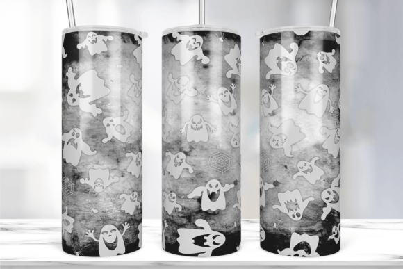 Halloween Ghost Spider Tumbler Wrap: Graphics & Print Templates
