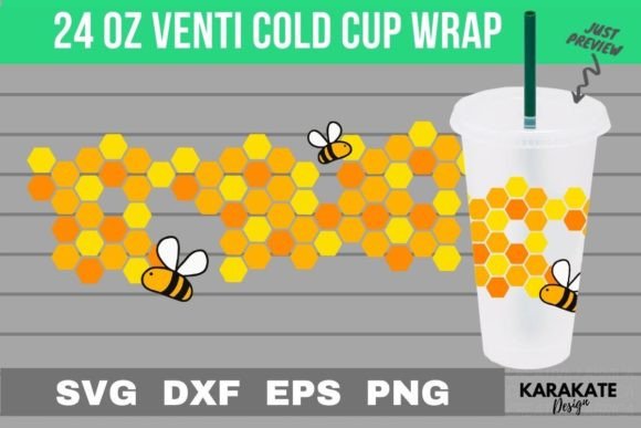 Honey Bee Venti Cup Wrap: Graphics for Crafts
