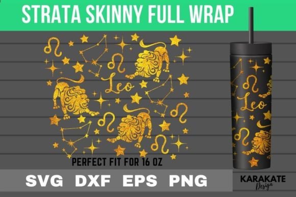 Leo Zodiac, 16 Oz Strata Skinny Wrap SVG