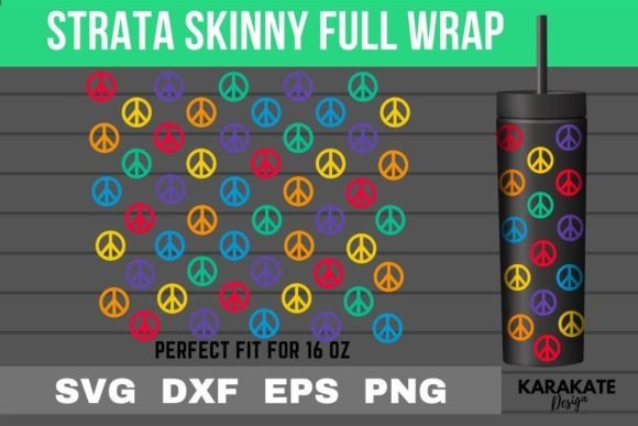 LGBTQ Peace 16 Oz Strata Skinny Wrap SVG for Graphics & Crafts
