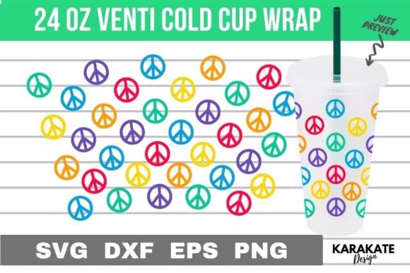LGBTQ Peace, 24 Oz Venti Cup Wrap