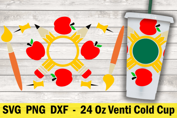 Schooll Teacher 24 Oz Cold Cup Wrap Graphics