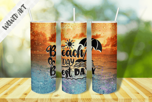 Summer Beach 20 Oz Skinny Tumbler Wrap: Graphics for Crafts