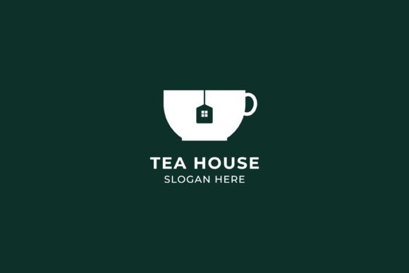 Tea Cup House Logo Template: Graphics & Logos for Editorial Charm