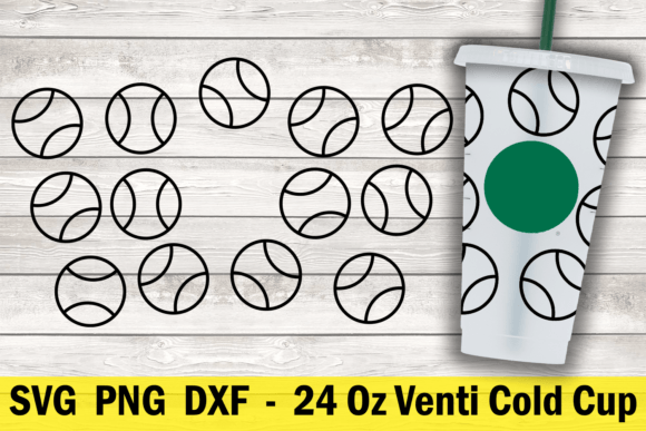 Tennis 24 Oz Cold Cup Wrap: Graphics for Crafts & Brand Projects