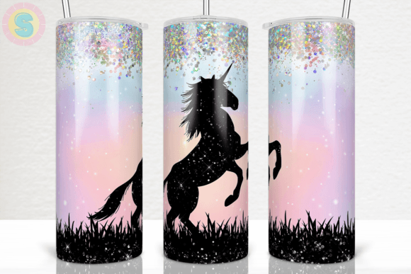 Unicorn 20Oz Tumbler Wrap PNG: Graphics for Crafts-Driven Branding