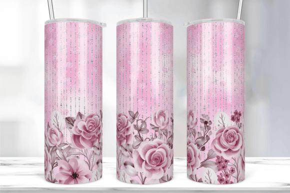 Watercolor Floral Tumbler Wrap: Graphics for Print Templates