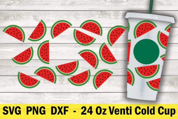 Watermelon 24 Oz Cold Cup Wrap Graphics for Crafts